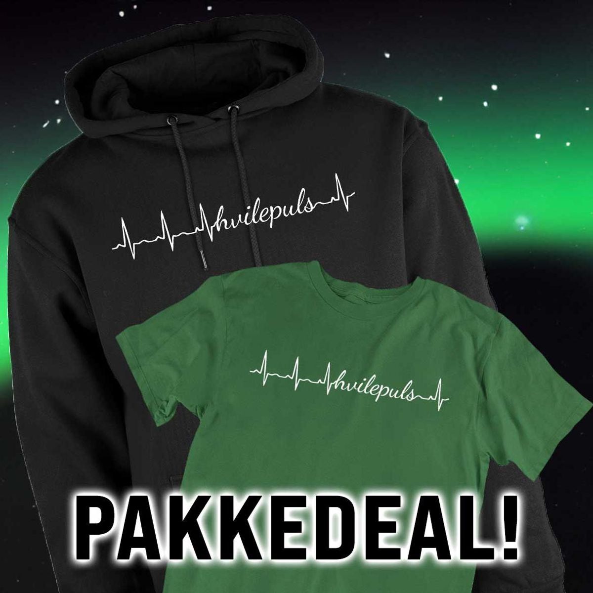 Hvilepuls Pakkepris Hettegenser + T-skjorte