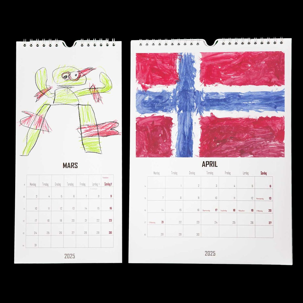 Tegnekalender 2025 140 x 297 mm